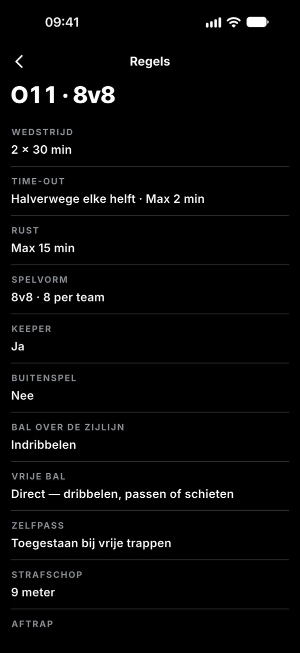 De regels van een leeftijdscategorie